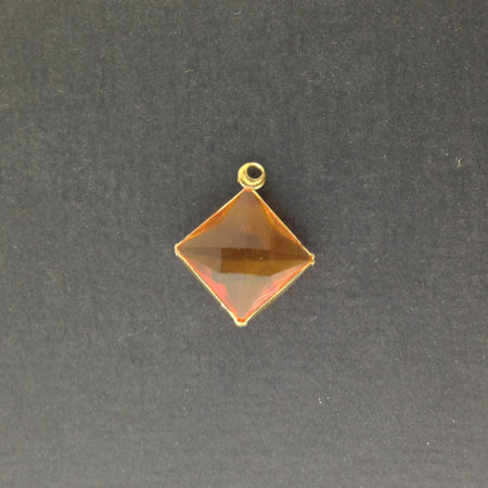 1 Loop Vintage Topaz Acrylic Faceted Channel Set Square Drops 14mm (6) chr087L