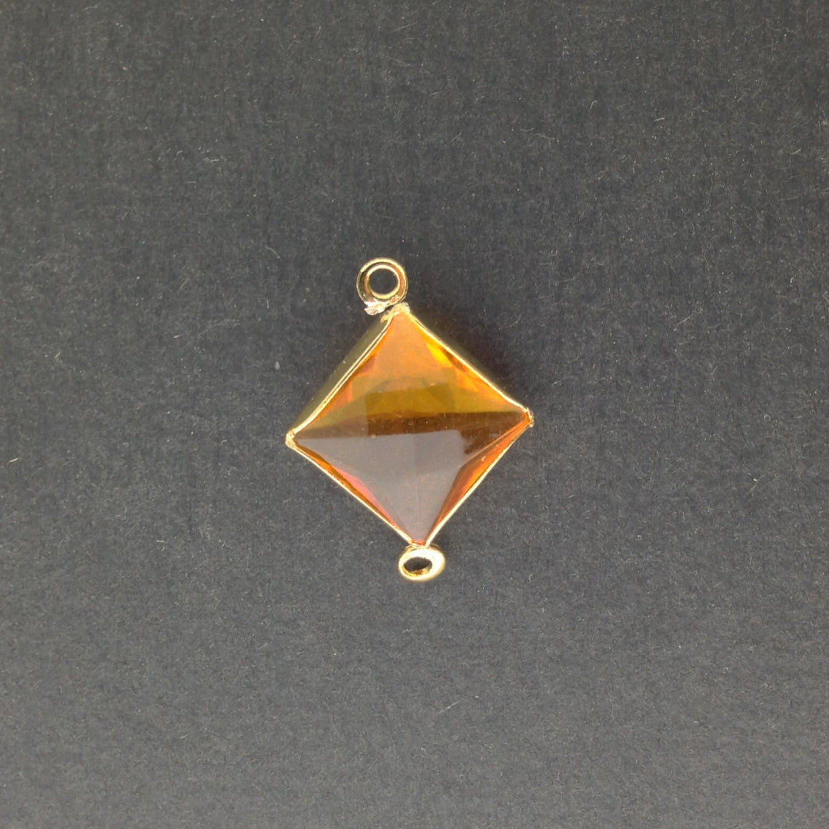 2 Loop Vintage Topaz Acrylic Faceted Channel Set Square Drops 14mm (6) chr087B