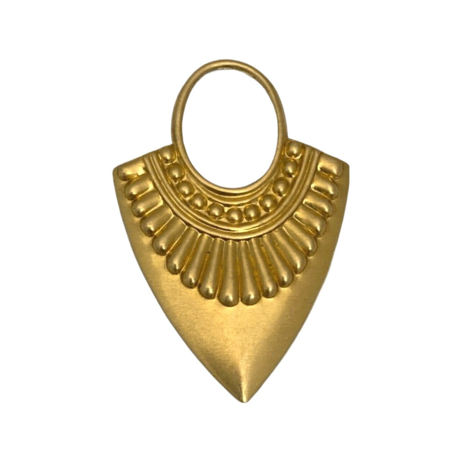 Raw Brass Open Loop Teardrop Hoop Tribal Pendant (4) mtl403C