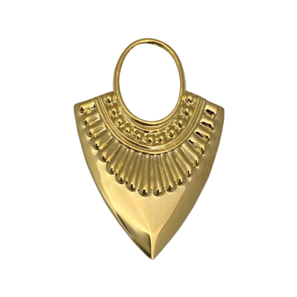 Gold Plated Open Loop Teardrop Hoop Tribal Pendant (4) mtl403H