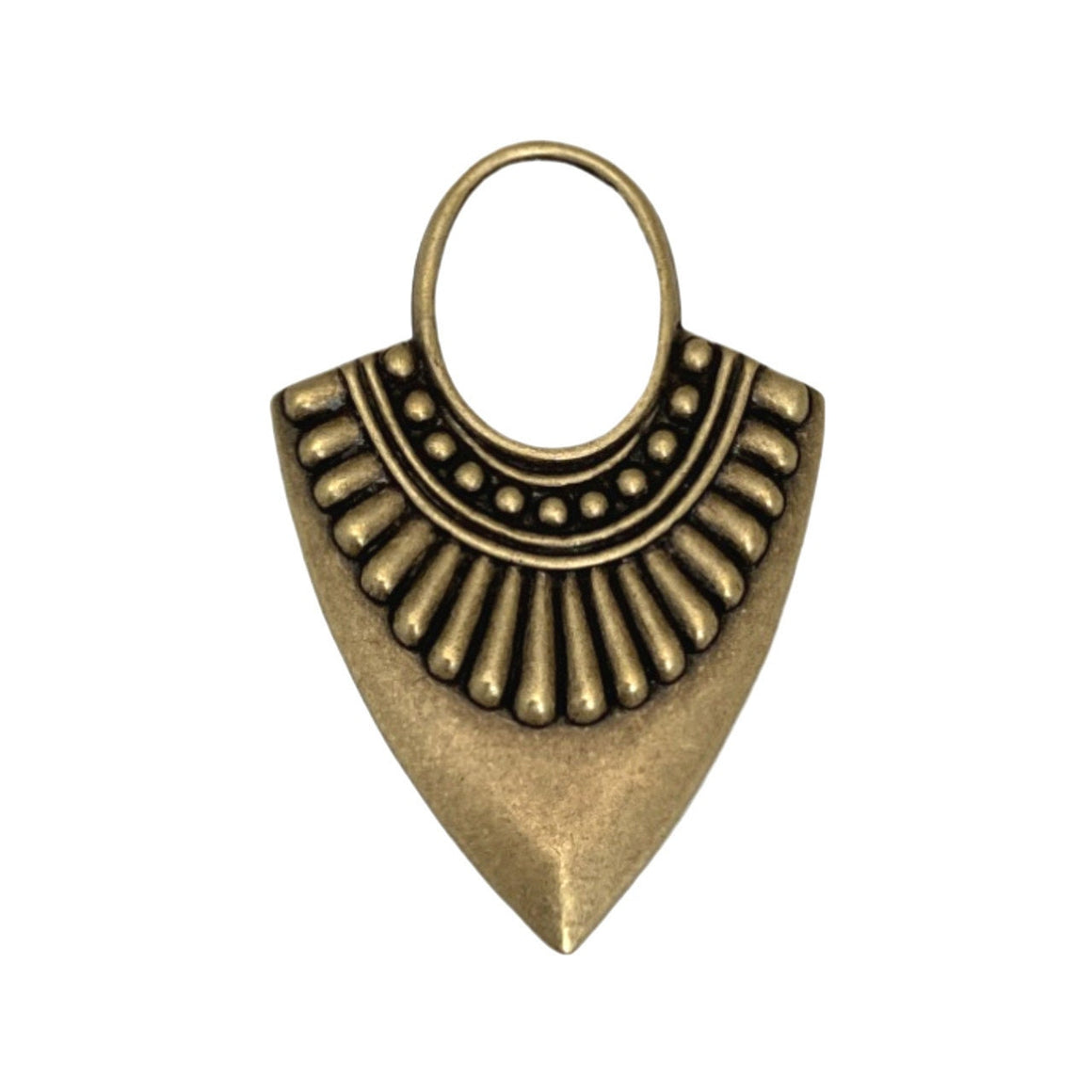 Brass Ox Open Loop Teardrop Hoop Tribal Pendant (4) mtl403F