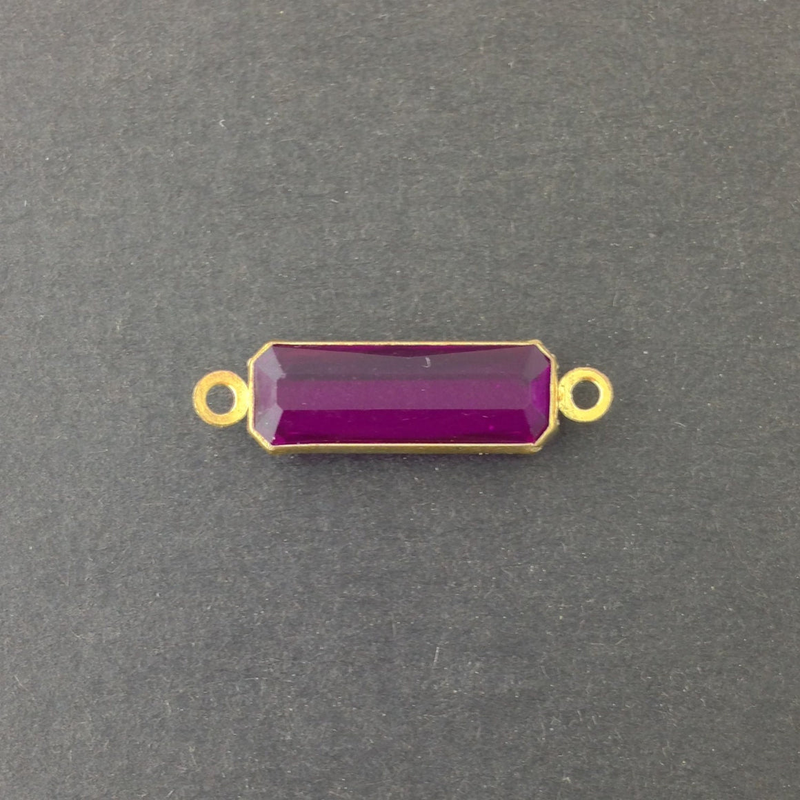 2 Loop Vintage Amethyst Acrylic Faceted Channel Set Rectangle Drops 7x19mm (6) chr068A