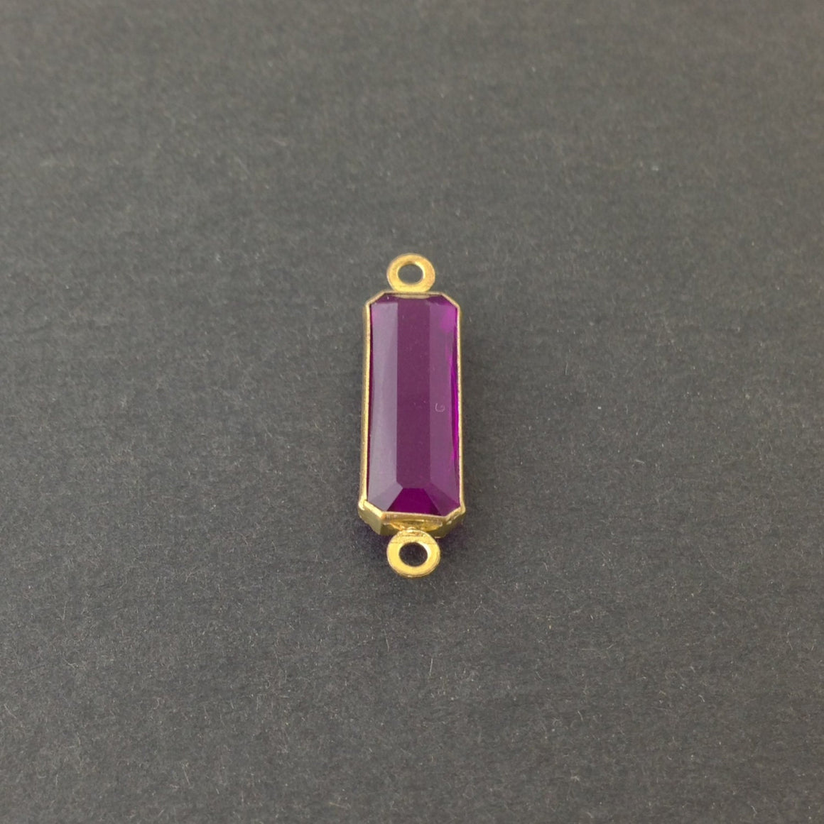 2 Loop Vintage Amethyst Acrylic Faceted Channel Set Rectangle Drops 7x19mm (6) chr068A