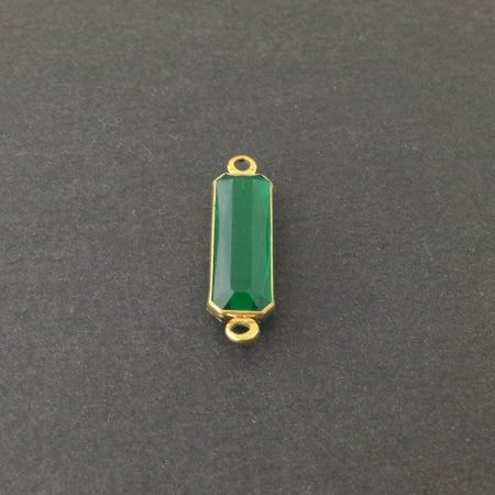 2 Loop Vintage Emerald Acrylic Faceted Channel Set Rectangle Drops 7x19mm (6) chr068E