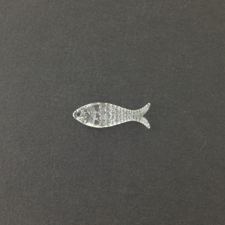 Vintage 1 Loop West German Crystal Clear Fish Charm Connector 9x27mm (6) chr108L