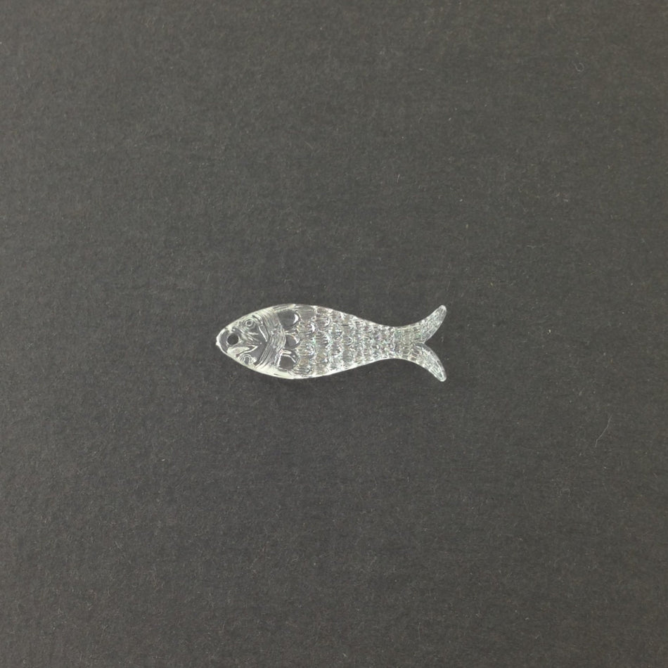Vintage 1 Loop West German Crystal Clear Fish Charm Connector 9x27mm (6) chr108L
