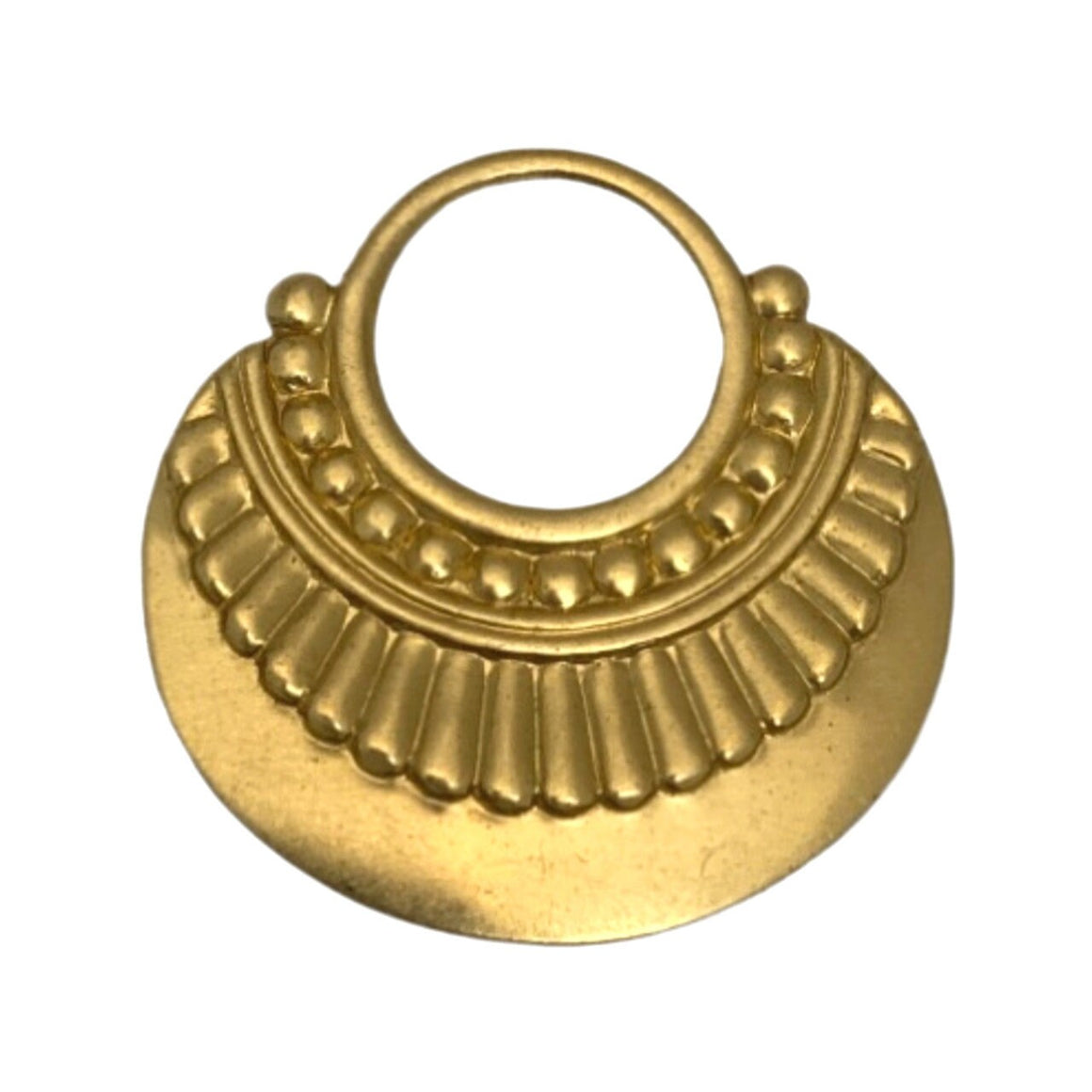 Raw Brass Open Loop Hoop Tribal Pendant (4) mtl403B