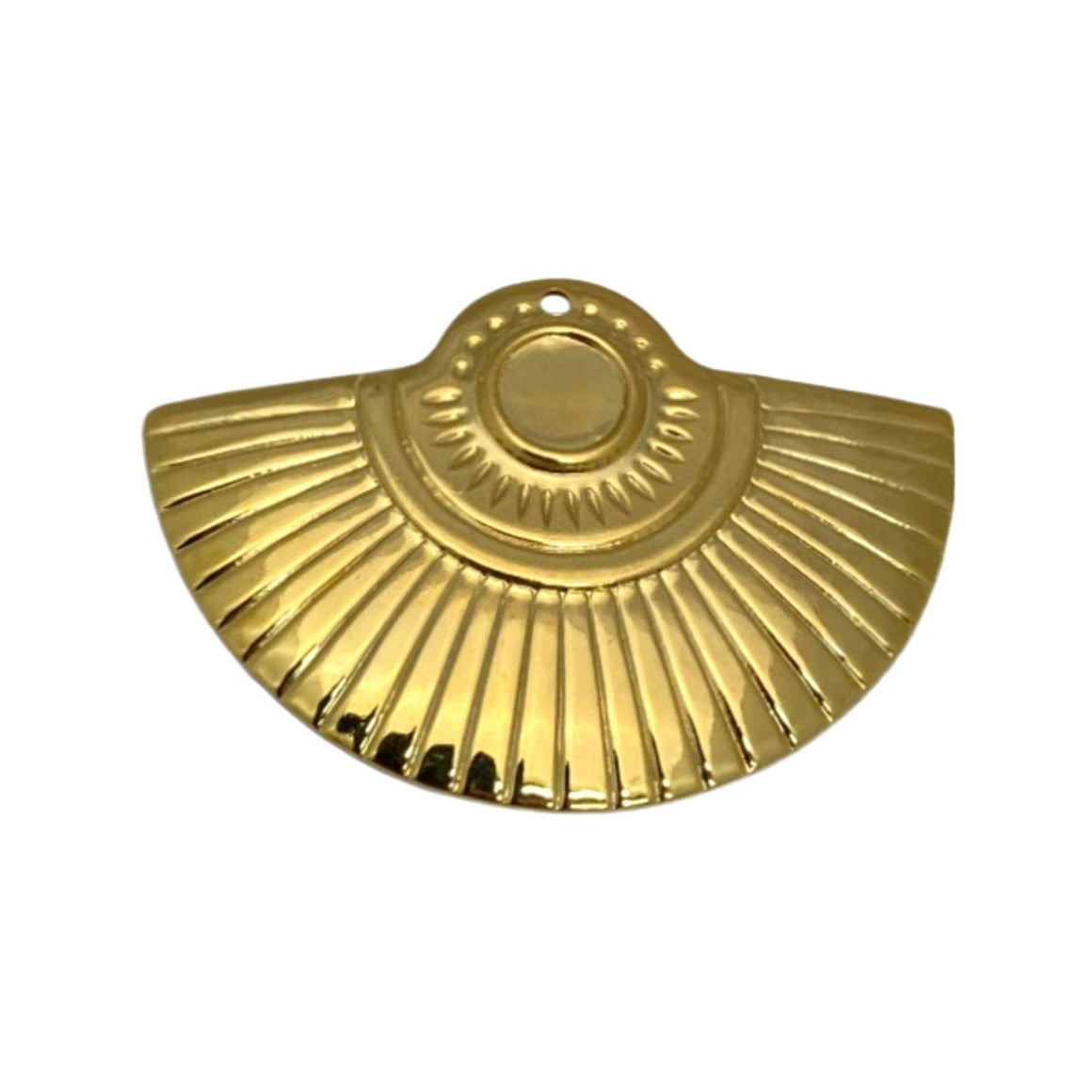 1 Hole Gold Plated Fan Tribal Pendant with 6mm Setting (4) mtl367F