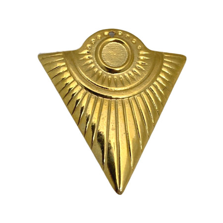1 Hole Gold Plated Triangle Tribal Pendant with 6mm Setting (4) mtl367E