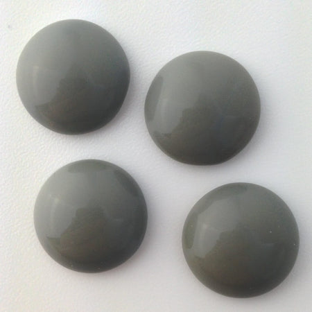 Vintage Gray Glass Cabochons Germany 15mm (4) cab705HH