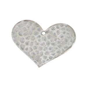 1 Hole Silver Ox Hammered Heart Charm Pendant (6) mtl100W