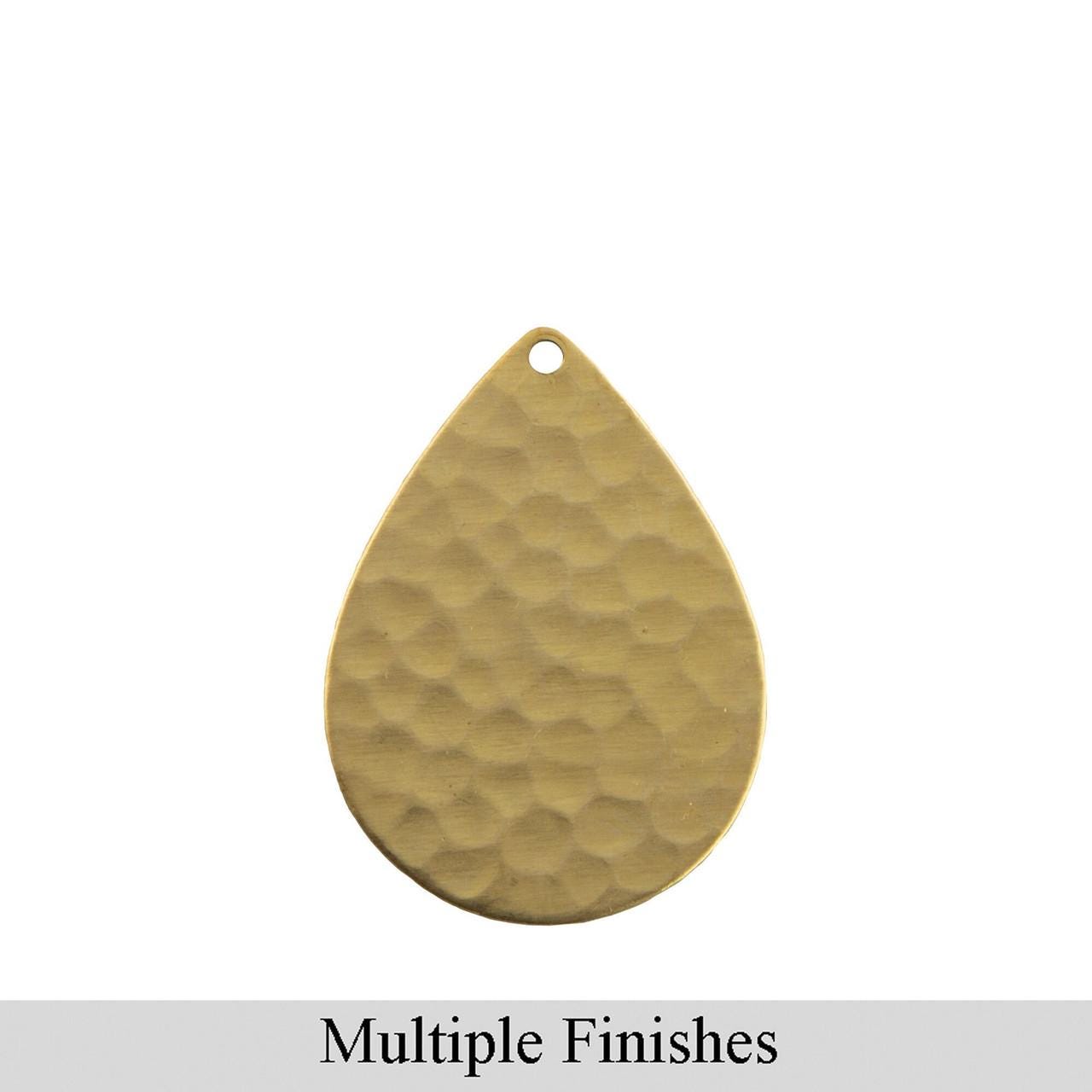 1 Hole Hammered Teardrop Pendant (6)