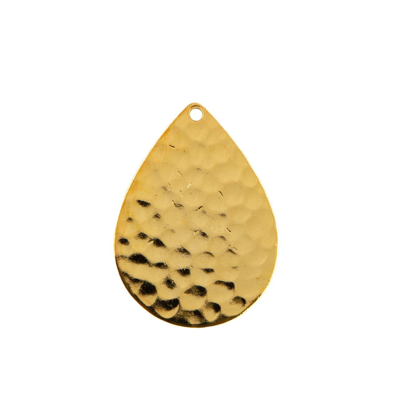 1 Hole Hammered Teardrop Pendant (6)