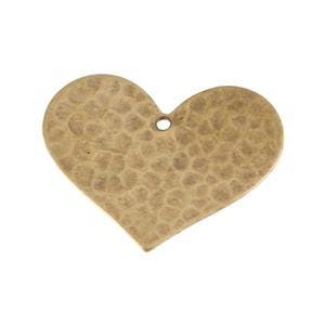 1 Hole Brass Ox Hammered Heart Charm Pendant (6) mtl100Q