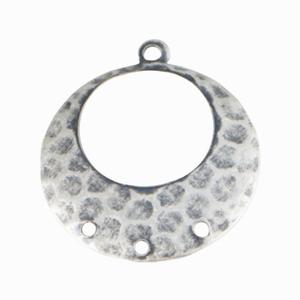 1 Loop w/ 3 Hole Silver Ox Hammered Cutout Hoop Pendant (4)