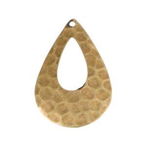 1 Hole Brass Ox Hammered Cutout Teardrop Pendant (4)