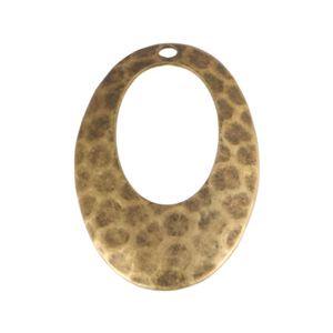 1 Hole Brass Ox Hammered Cutout Oval Pendant (4)