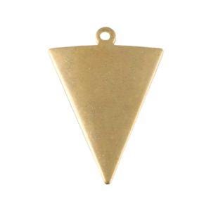 1 Loop Dapped Raw Brass Triangle Pendant Findings (8) mtl383
