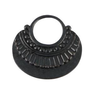 Matte Black Open Loop Hoop Tribal Pendant (4) mtl403N