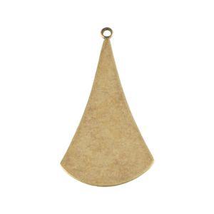 1 Loop Brass Ox Long Flat Rounded Pendant Drops 33x19mm (6) mtl060E