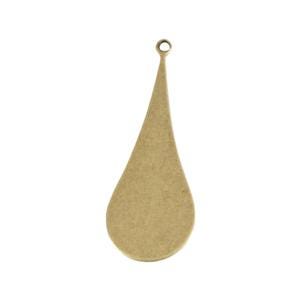 1 Loop Brass Ox Long Flat Rounded Pendant 36x14mm (6)
