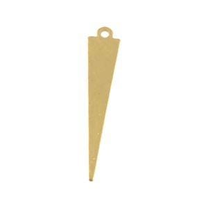 1 Loop Long Narrow Raw Brass Triangle Pendant Findings (8) mtl383A