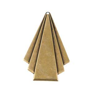 1 Hole Large Brass Ox Deco Triangle Fan Pendant 45x28mm (4)