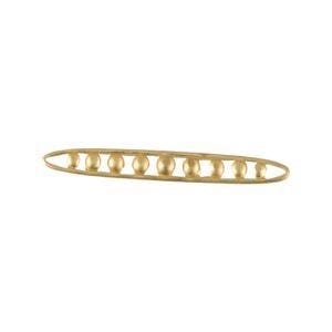 Raw Brass Long Oval Beaded Look Link Connector Drop (4) mtl321D