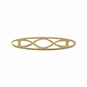 Raw Brass Oval Braid Look Link Connector Drop (6) mtl321E