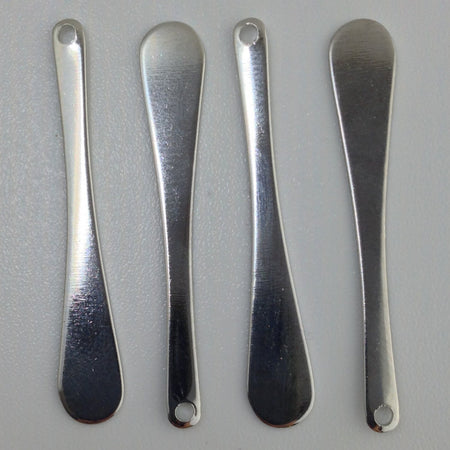 Silver Plated Long Rounded Teardrop Pendant Drops (6) mtl373F
