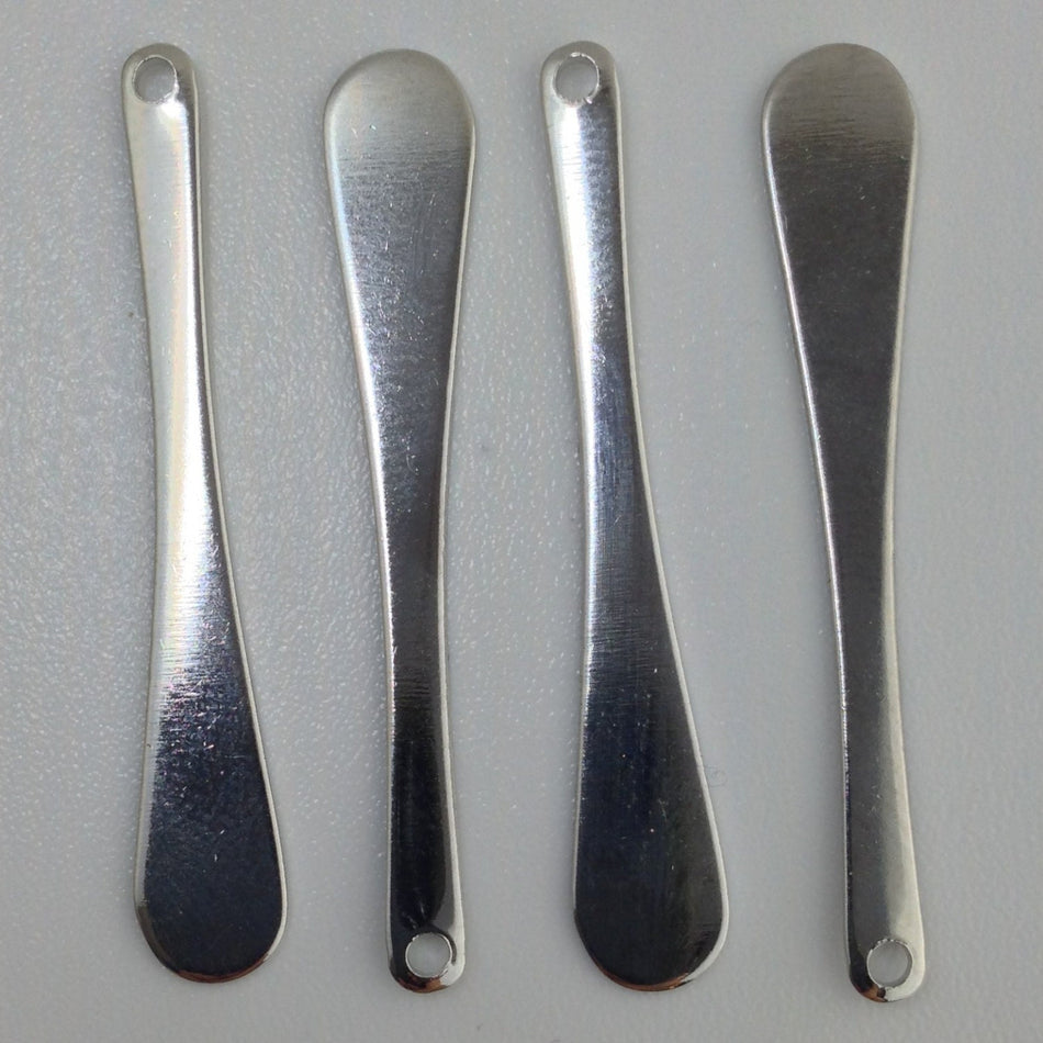 Silver Plated Long Rounded Teardrop Pendant Drops (6) mtl373F