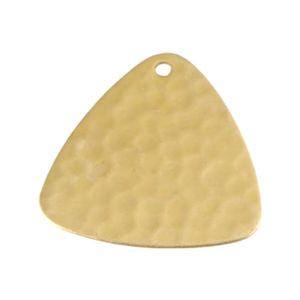 1 Hole Raw Brass Hammered Triangle Charm Pendant (6) mtl100G