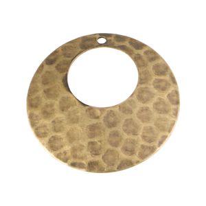 1 Hole Brass Ox Hammered Cutout Hoop Pendant (4)