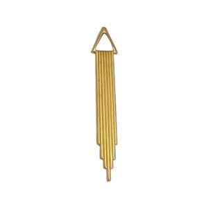 Raw Brass Long Deco Drop Pendant with Triangle (6)