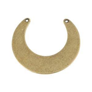 2 Hole Brass Ox Crescent Open Circle Pendant Drop (4) mtl318B