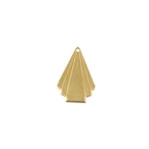 1 Hole Small Raw Brass Deco Triangle Fan Pendant 25x17mm (6)
