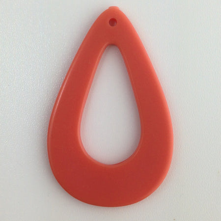 Vintage Tangerine Soft Orange Teardrop Hoop Pendants (4) hps054D