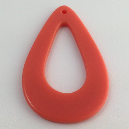 Vintage Tangerine Soft Orange Teardrop Hoop Pendants (4) hps054D