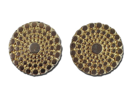 Black Gold Bubble or Bumpy Top Czech Glass Cabochon 22.5mm cab903B