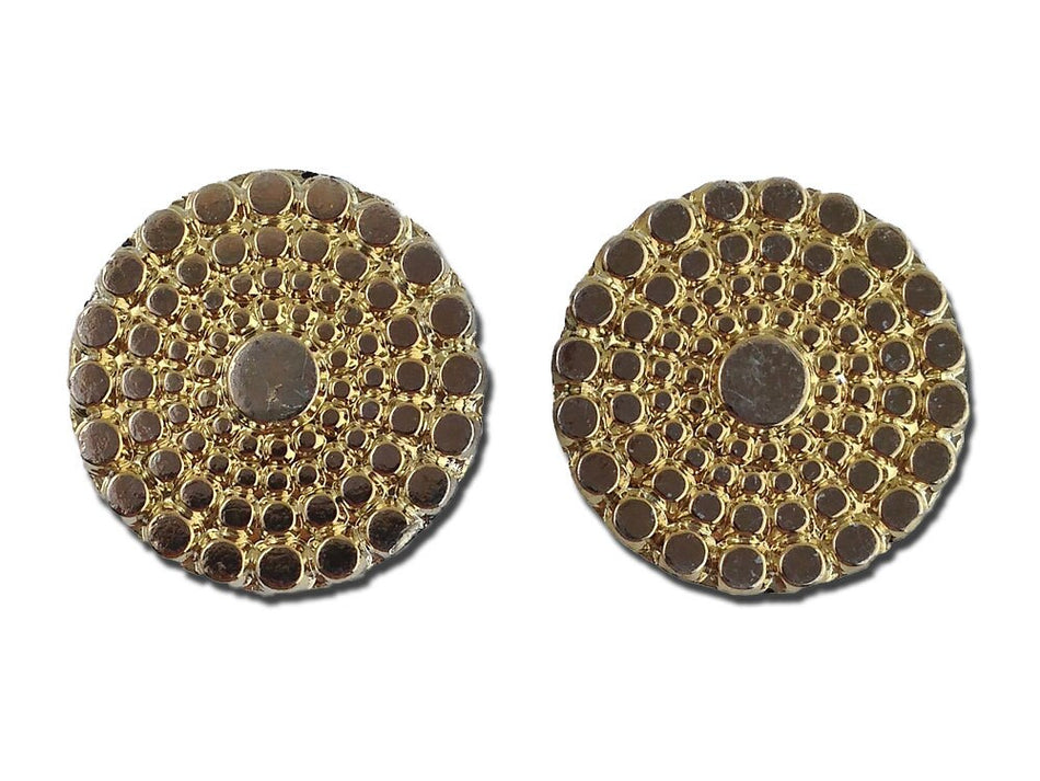Black Gold Bubble or Bumpy Top Czech Glass Cabochon 22.5mm cab903B