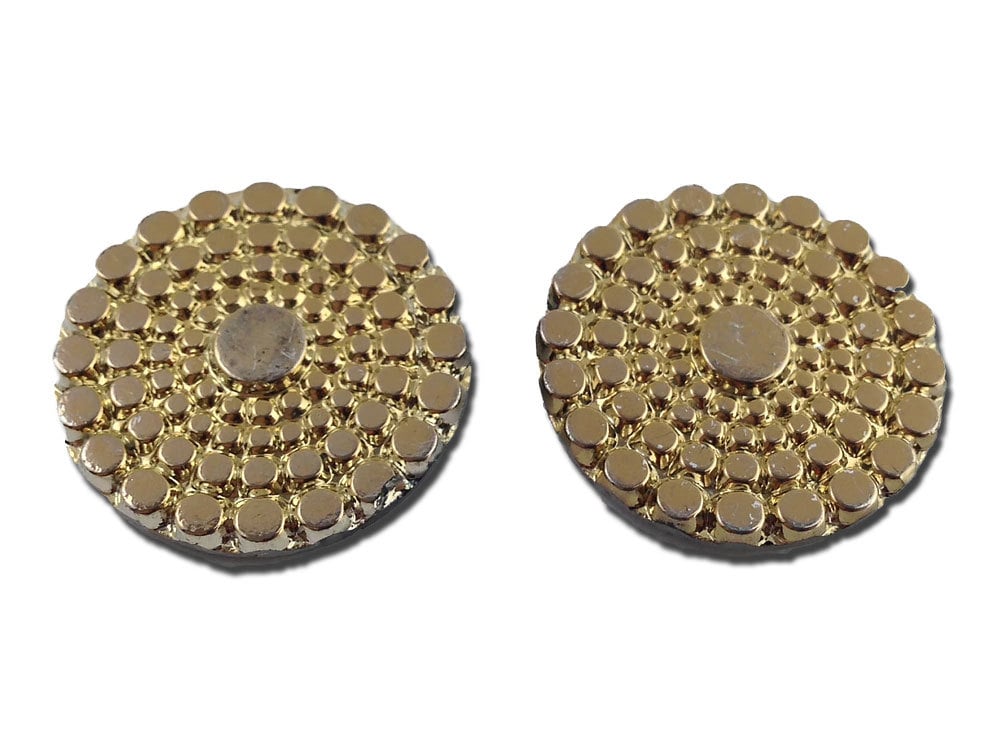 Black Gold Bubble or Bumpy Top Czech Glass Cabochon 22.5mm cab903B