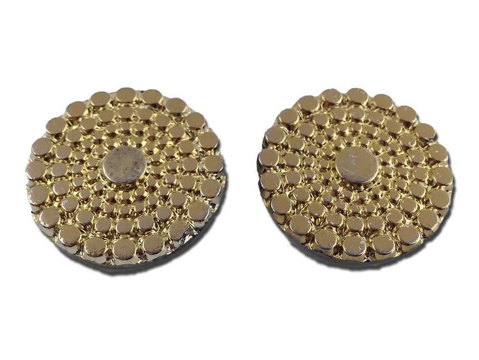Black Gold Bubble or Bumpy Top Czech Glass Cabochon 22.5mm cab903B