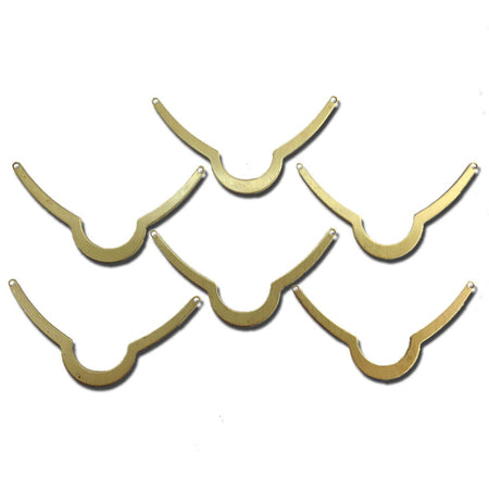 2 Hole Raw Brass Scalloped Connector Pendants (6) mtl045B