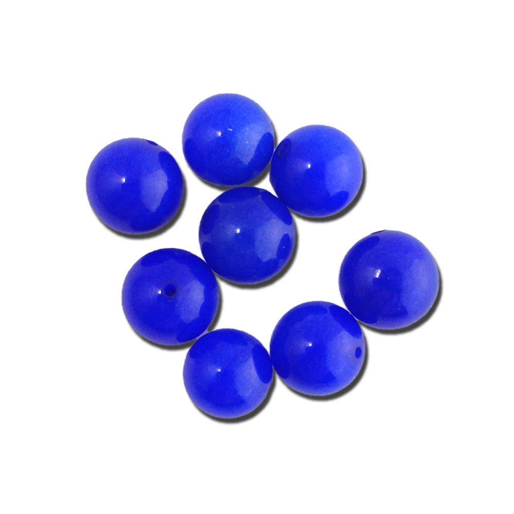 Vintage Opaque Royal Blue Glass Beads Japan 8mm (8) jpn003T