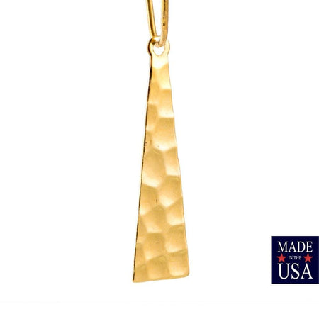 Hammered Gold Plated Narrow Triangle with Loop Pendant Drops (8) mtl412E