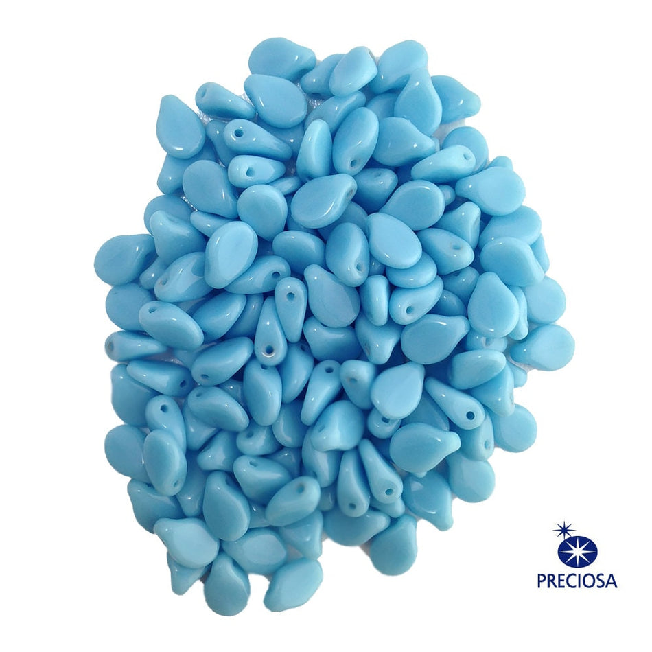 7x5mm Light Blue Turquoise Preciosa Czech Pip Glass Beads (50)