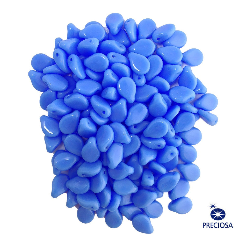 7x5mm Blue Preciosa Czech Pip Glass Beads (50)