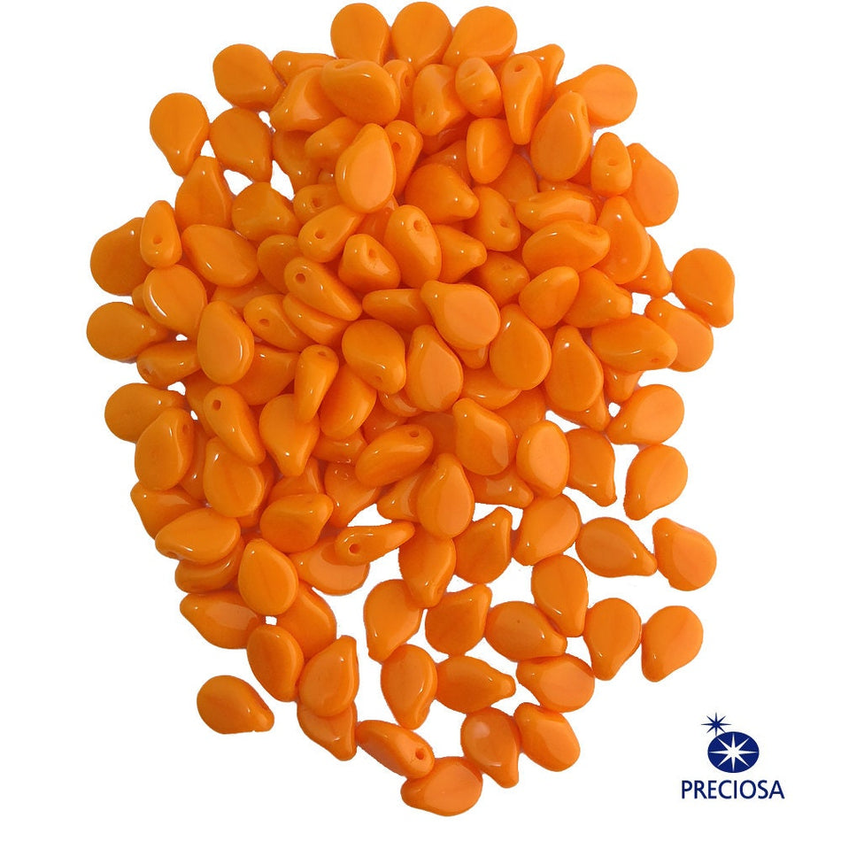 7x5mm Orange Preciosa Czech Pip Glass Beads (50)