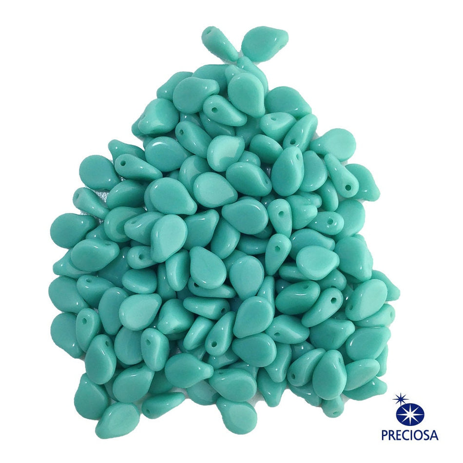 7x5mm Turquoise Preciosa Czech Pip Glass Beads (50)