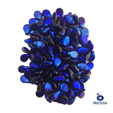 7x5mm Iris Blue Preciosa Czech Pip Glass Beads (50)